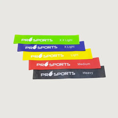 Pro Sports Mini Resistance Bands with Bag - Set of 5