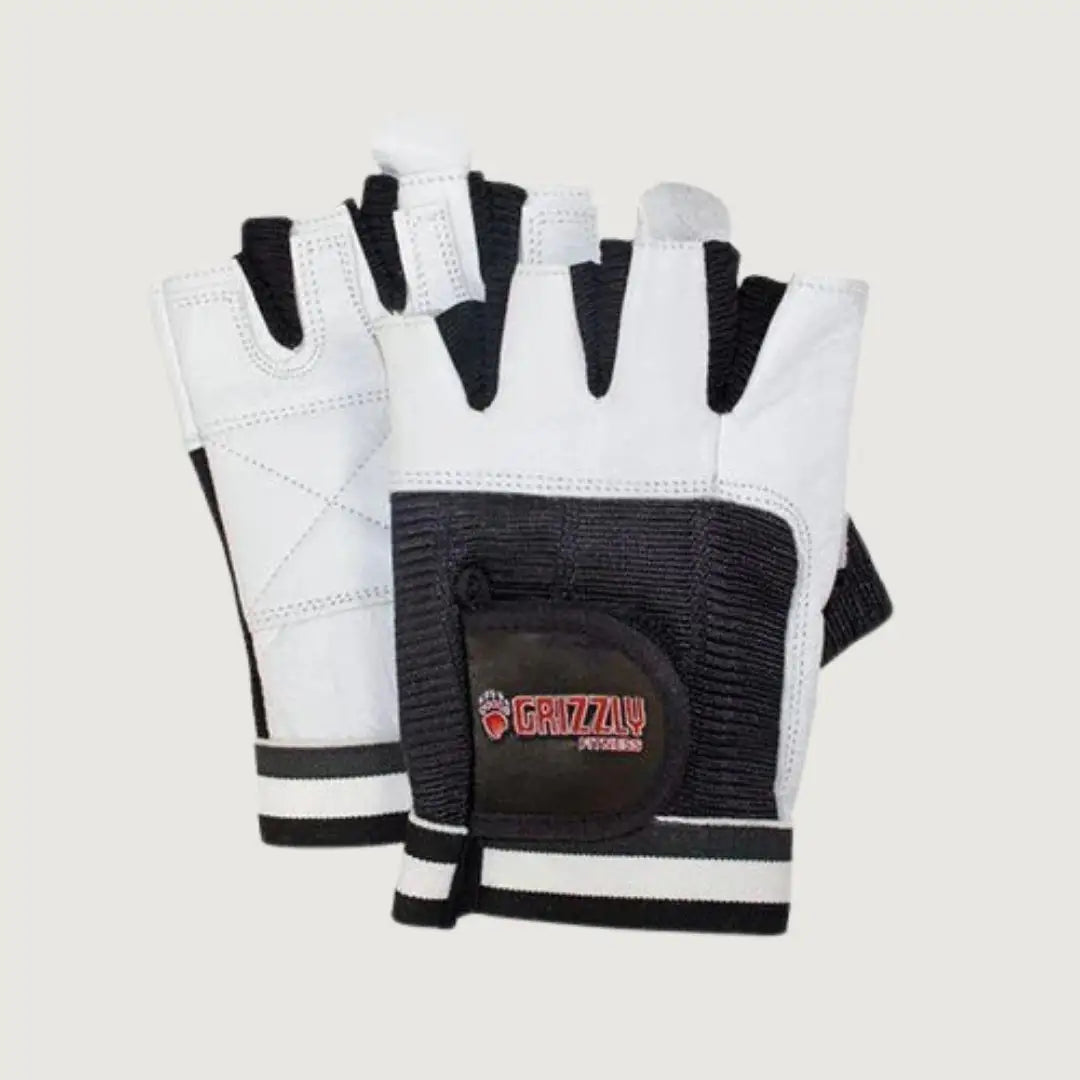 Grizzly Paw Leather Padded Gloves for Men - White