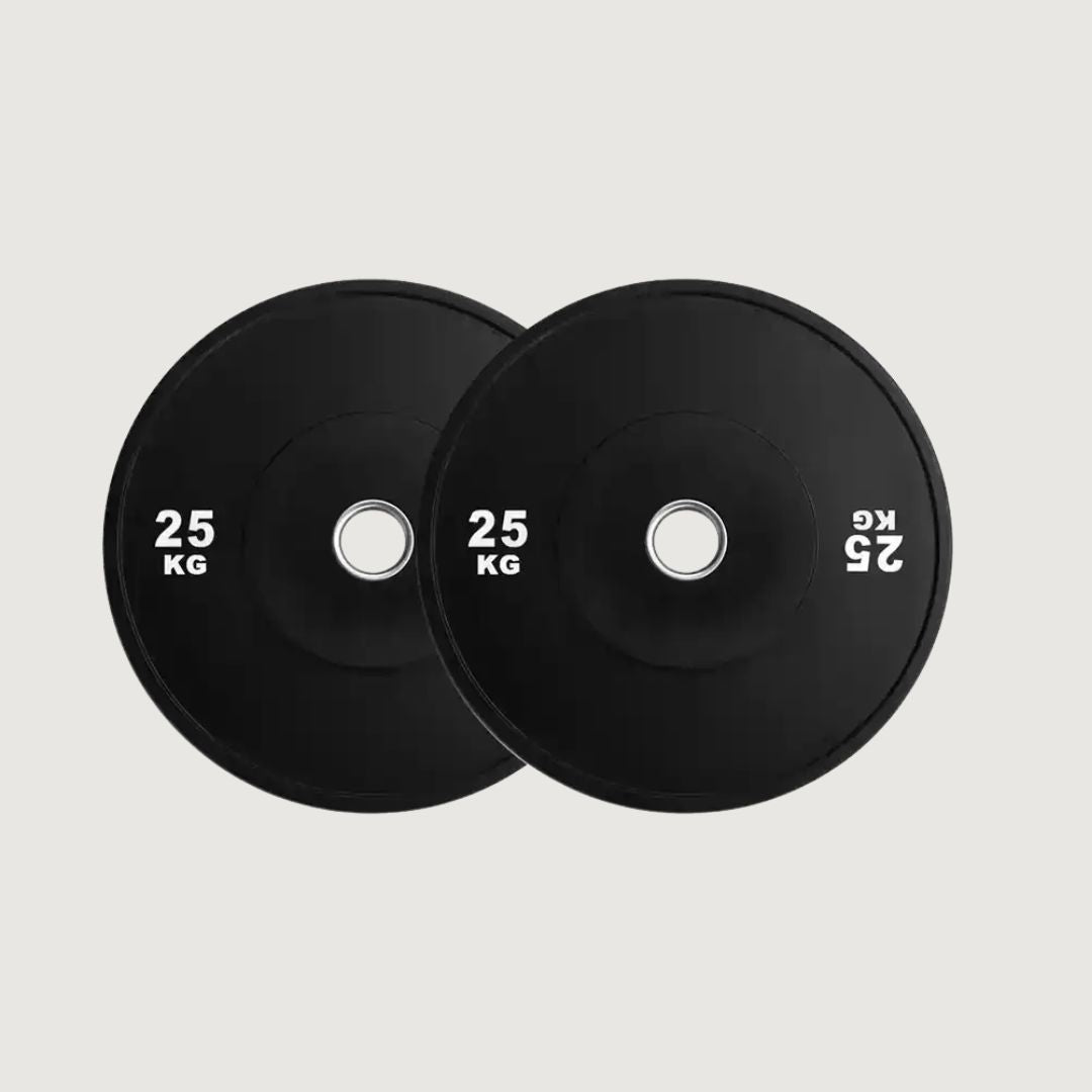 GRIT Black Bumper Weight Plates - 25 kg Pair