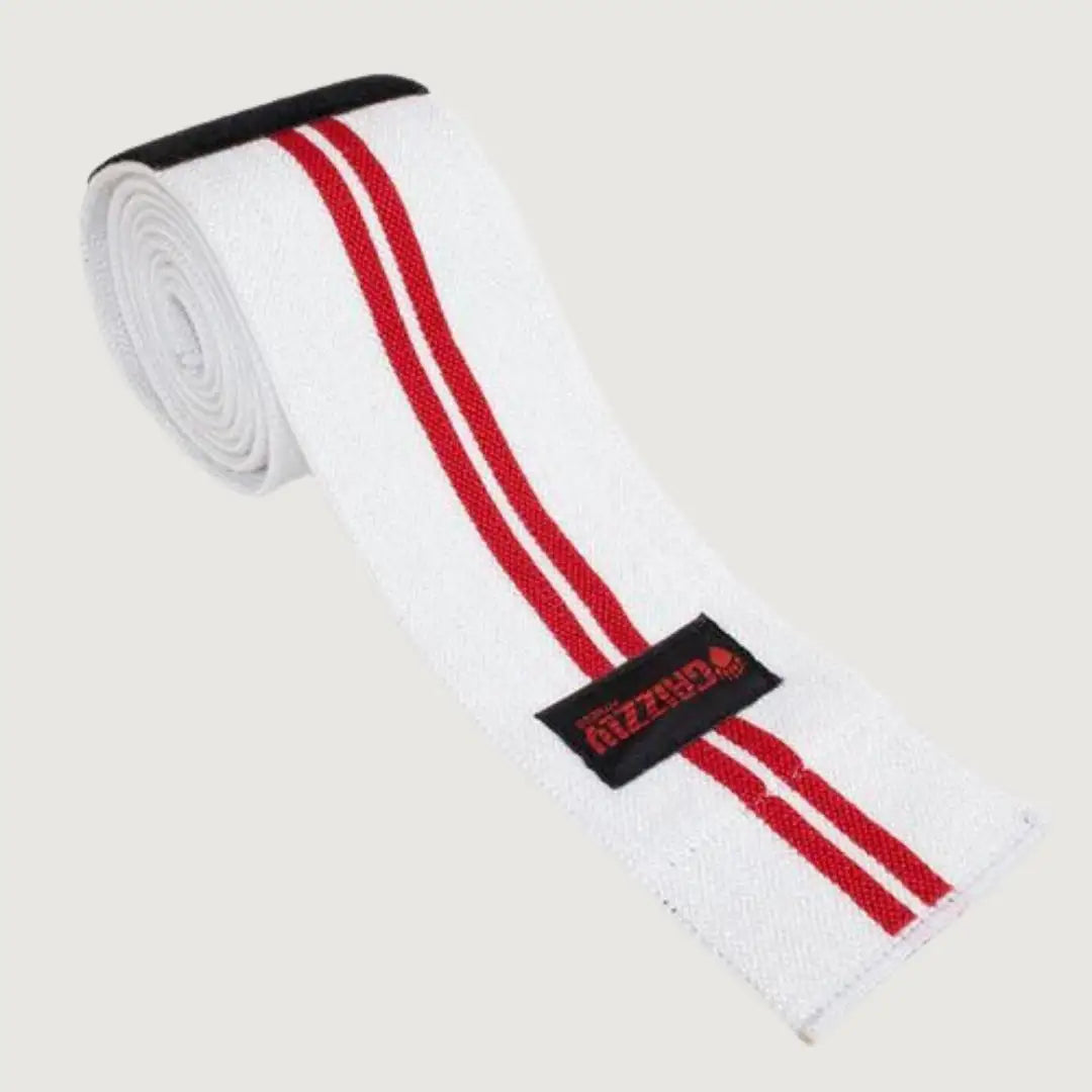 Grizzly Power Lifting Knee Wrap - White