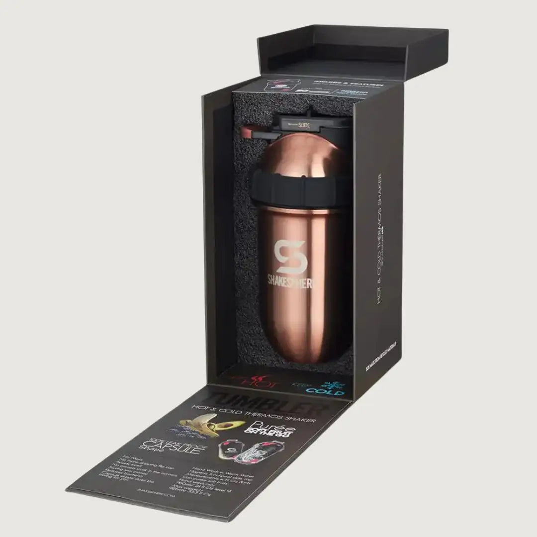 ShakeSphere Tumbler Double Wall Steel 700 ml - Rose Gold Black