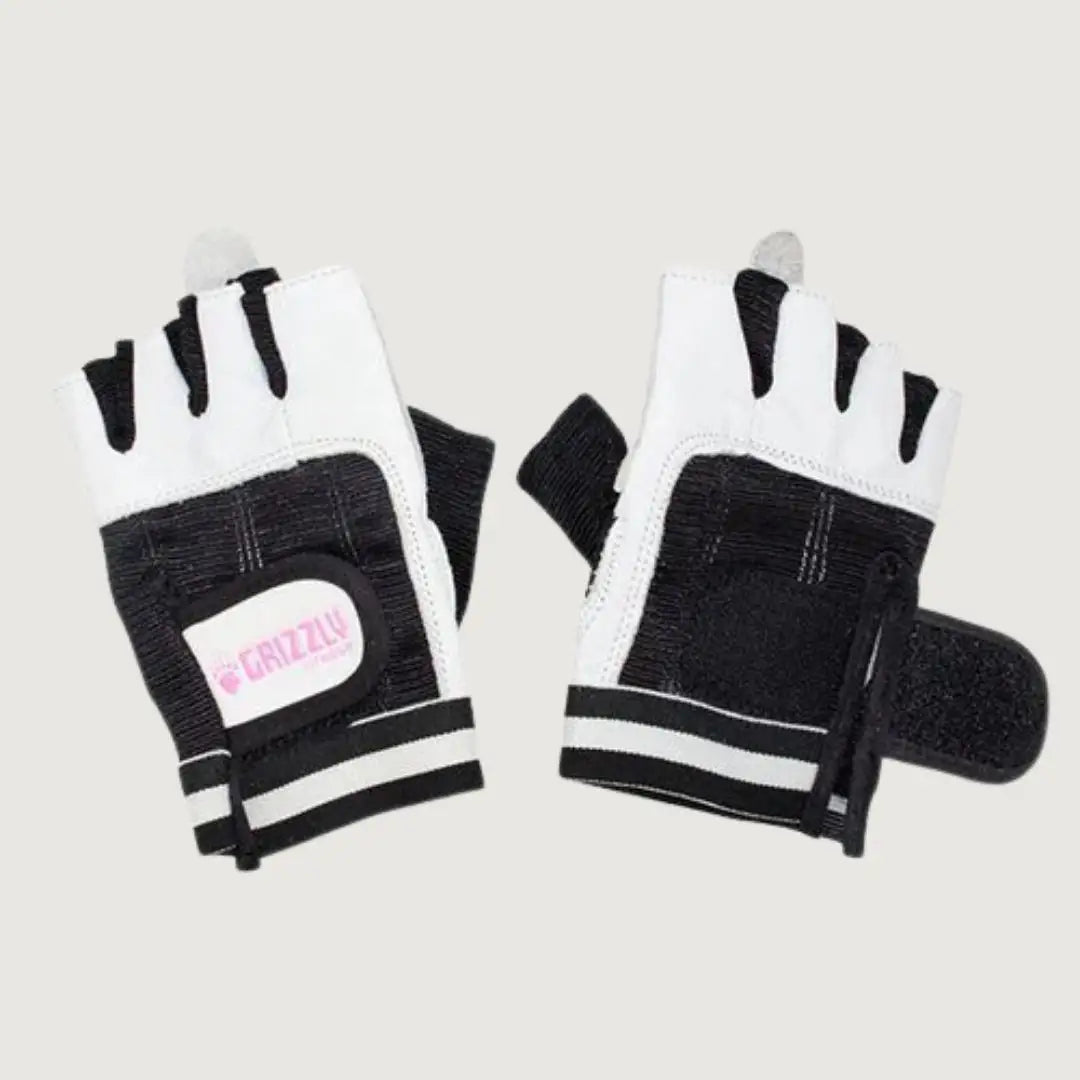 Grizzly Paw Premium Leather Padded Weight Training Gloves for Women - White