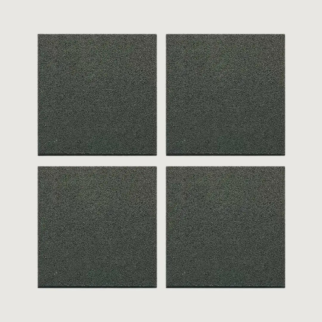 Green Recycled Rubber Gym Flooring Tiles - 50 x 50 cm - Set of 4