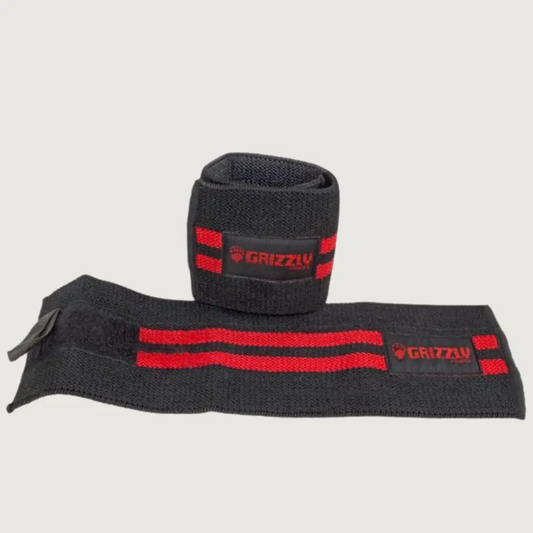 Grizzly Red Line Wrist Wraps - Black