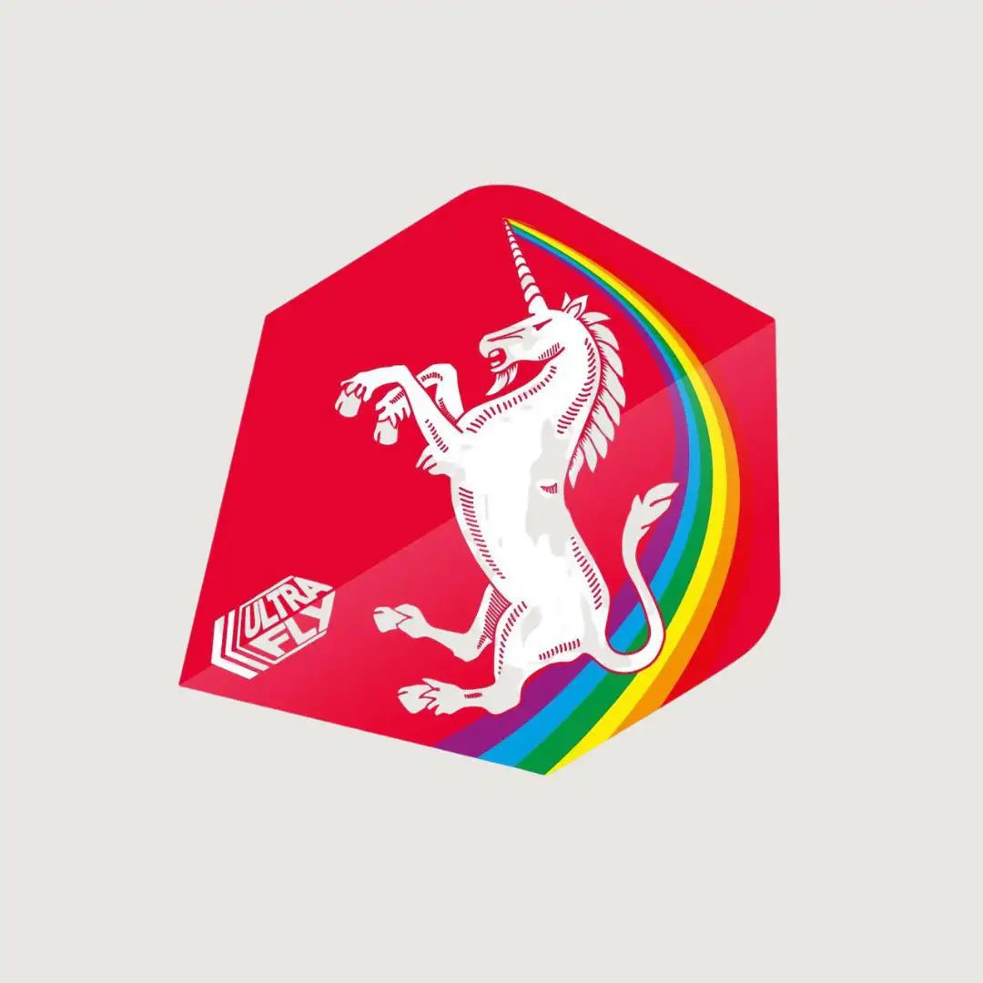 Unicorn Ultrafly.100 Plus - Unicorn Rainbow Red Dart Flight