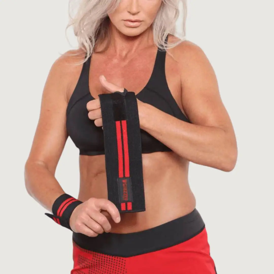 Grizzly Red Line Wrist Wraps - Black