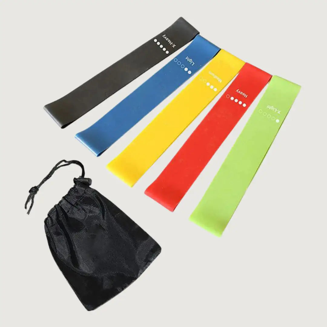 Mini Resistance Bands with Bag - Set of 5