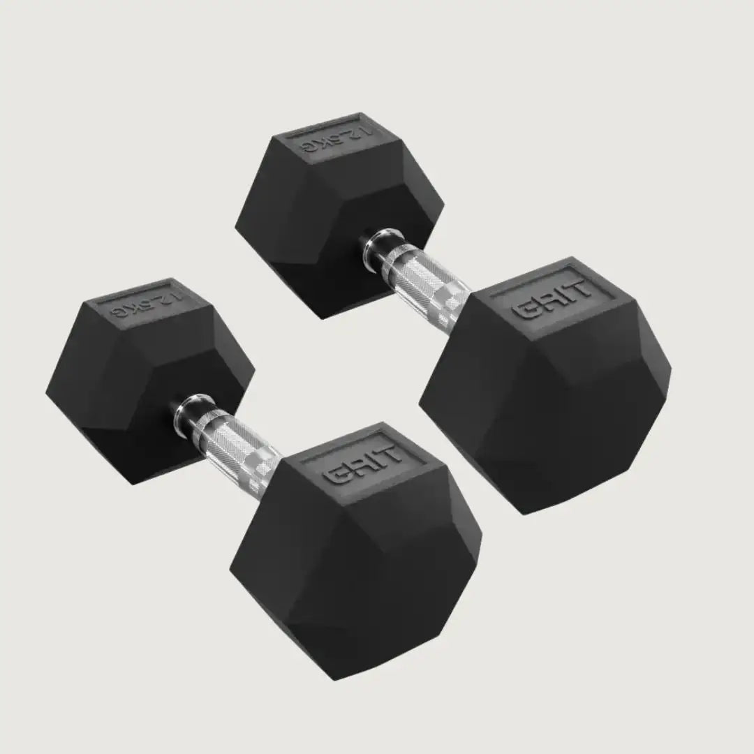 GRIT Hex Dumbbells - 12.5 kg Pair