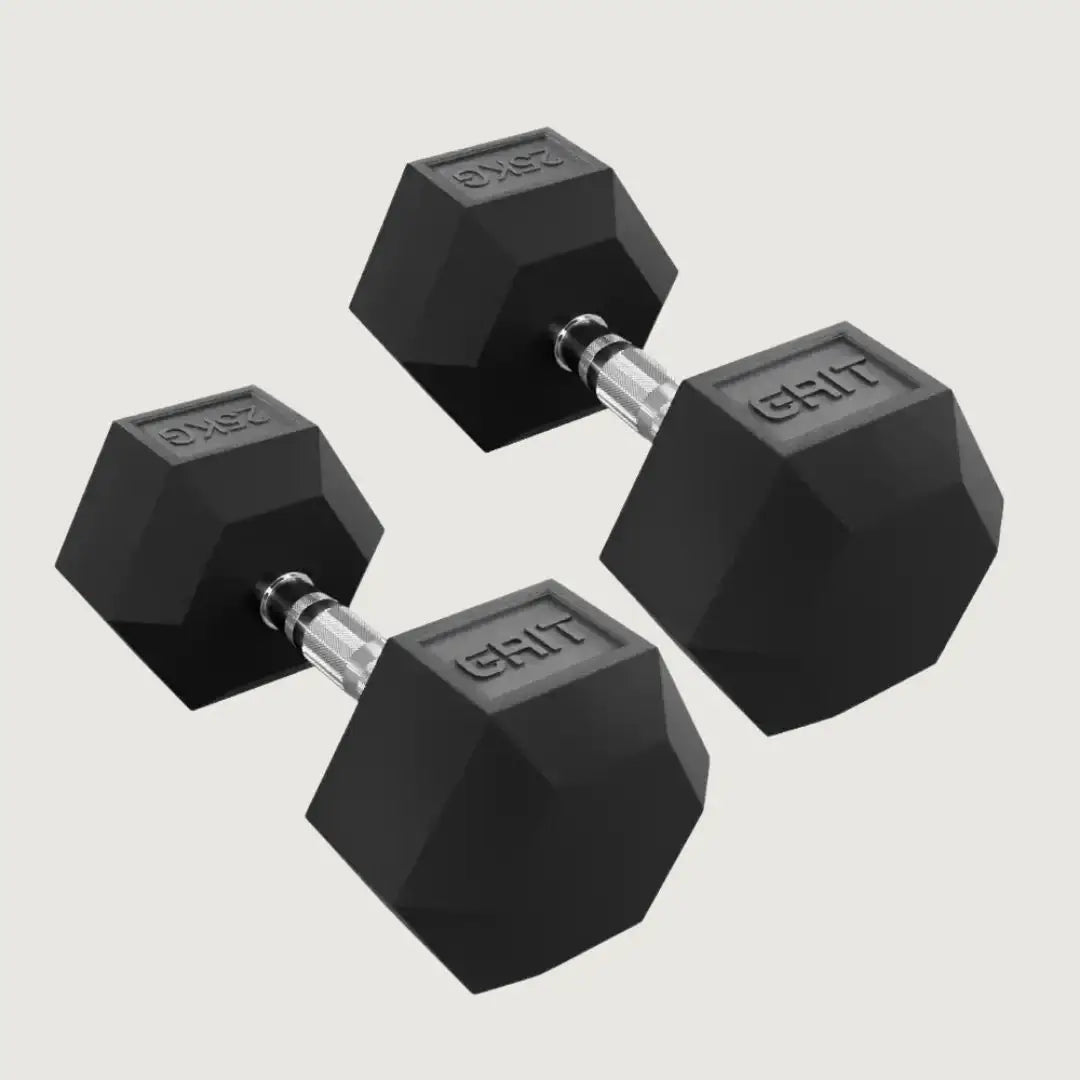 GRIT Hex Dumbbells - 25 kg Pair