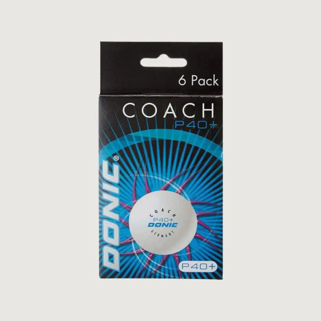 Donic P40+ Coach Table Tennis Ball White - Pack of 6