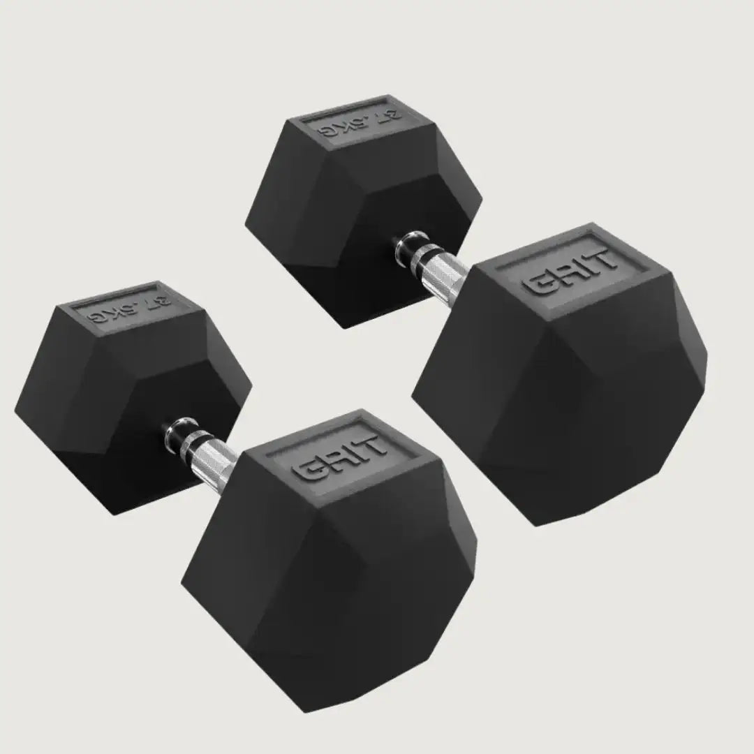 GRIT Hex Dumbbells - 37.5 kg Pair