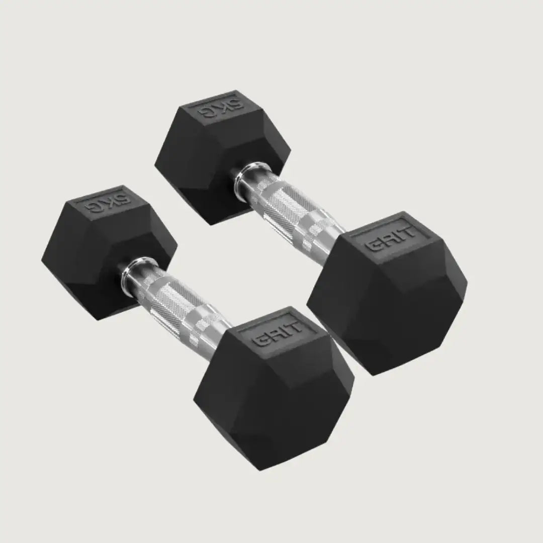 GRIT Hex Dumbbells - 5 kg Pair