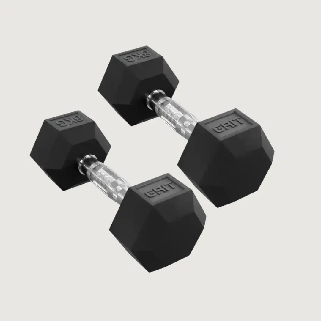 GRIT Hex Dumbbells - 8 kg Pair