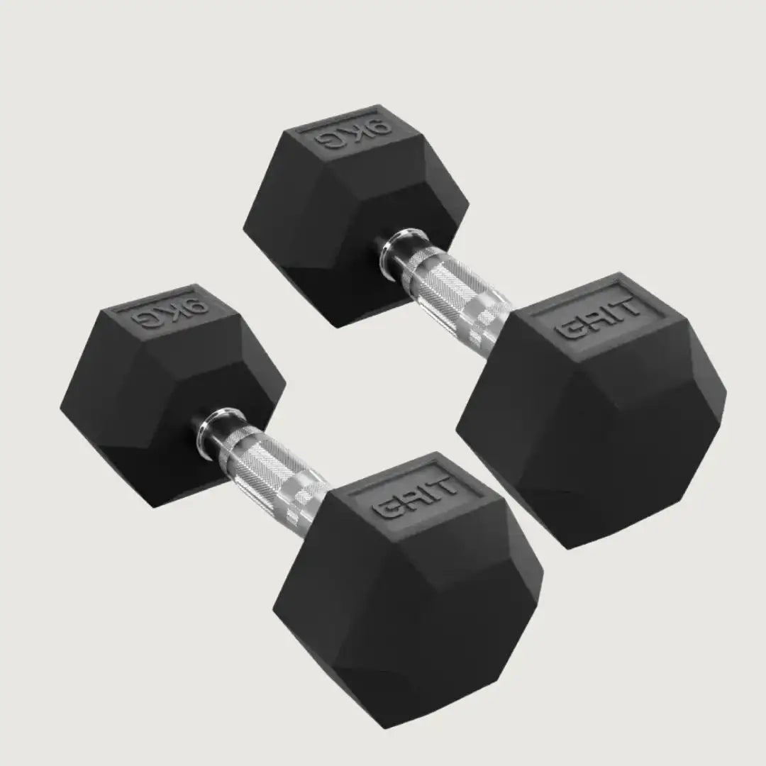 GRIT Hex Dumbbells - 9 kg Pair