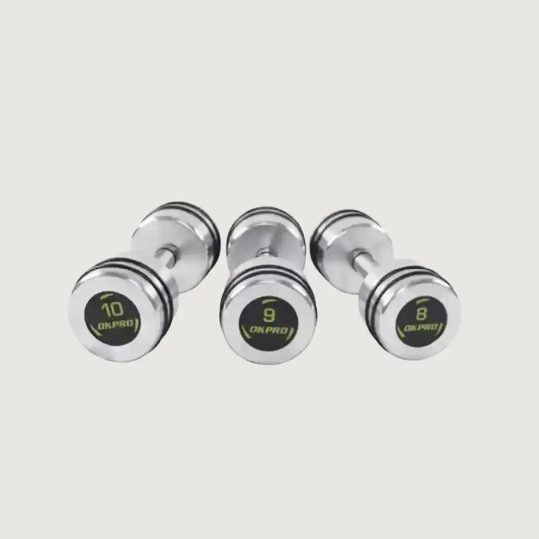 OK Pro  Chrome Dumbbells - 9 kg Pair