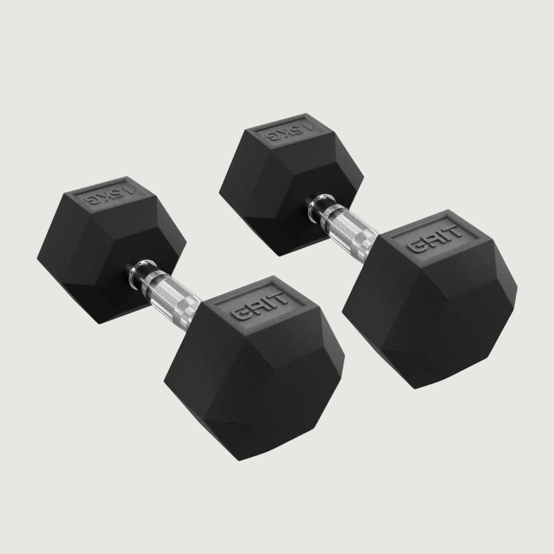 GRIT Hex Dumbbells - 15 kg Pair