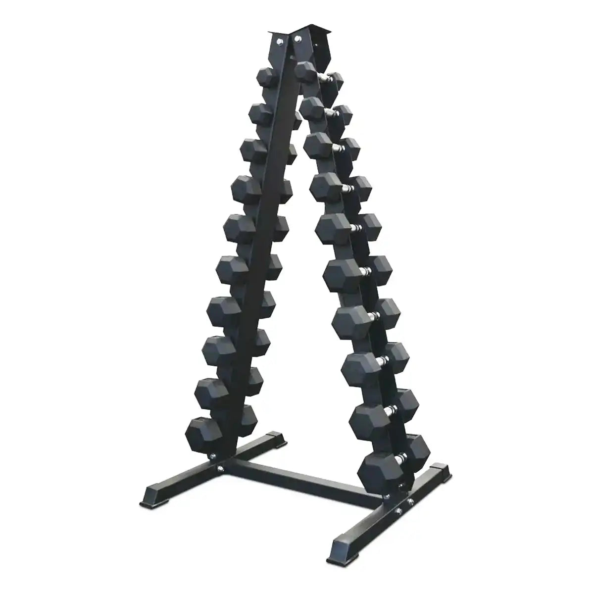 GRIT Hex Dumbbell Set 1 kg - 10 kg with Vertical Dumbbell Rack (10 Pairs)