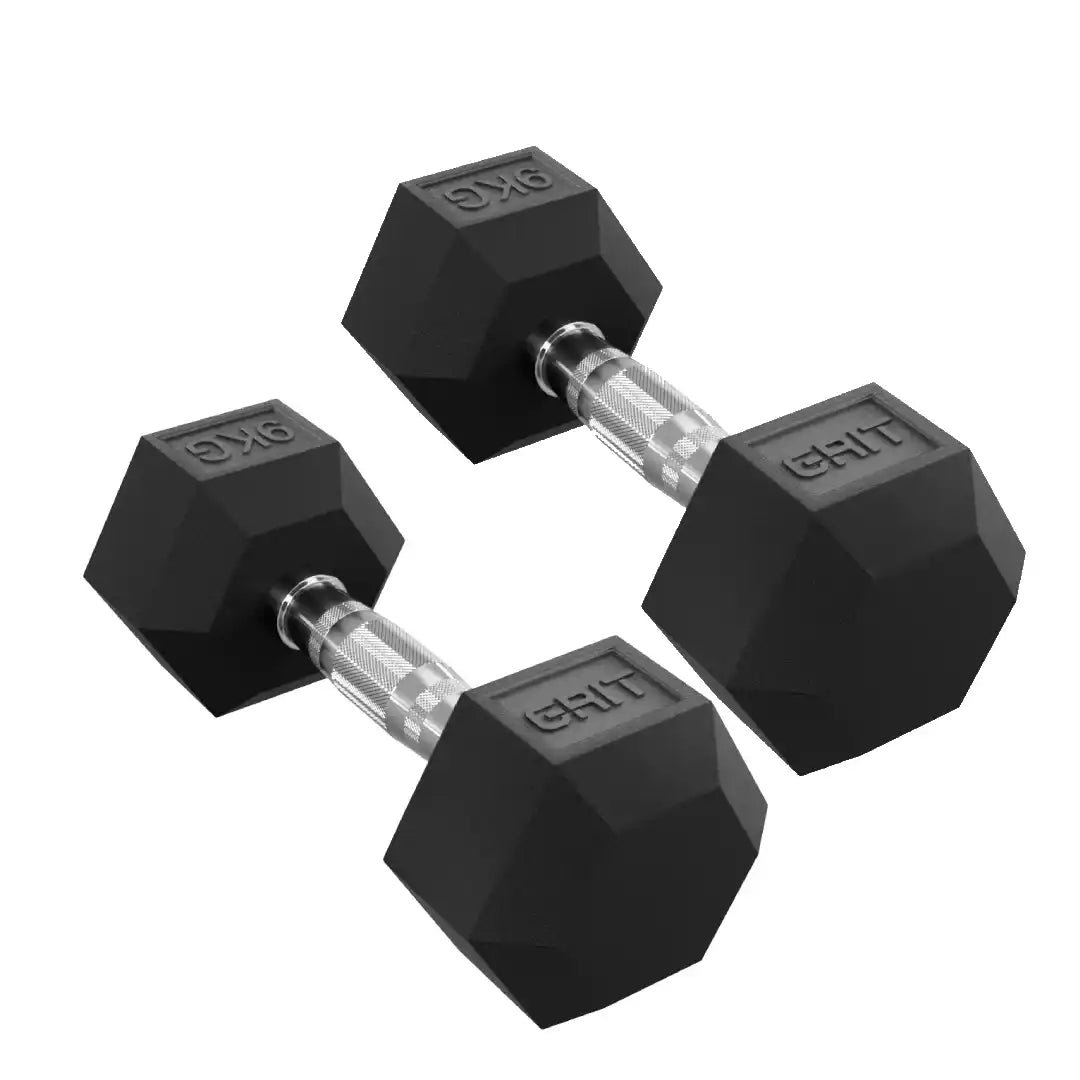 GRIT Hex Dumbbells - 9 kg Pair