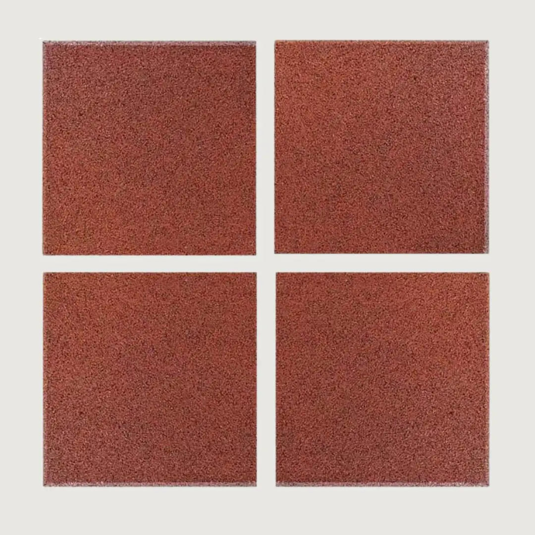 Red Recycled Rubber Gym Flooring Tiles - 50 x 50 cm - Set of 4