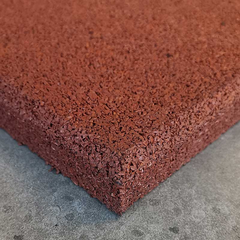 Red Recycled Rubber Gym Flooring Tiles - 1 m x 1 m x 20 mm