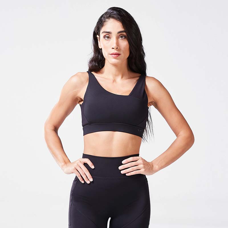KIKIWING Women's Seamless Sports Bra Workout Crop Top Tank Tops for Women  Long Lined Sports Bra Ribbed Crop Top Fitness, 2 Pack-black+beige, M price  in UAE,  UAE
